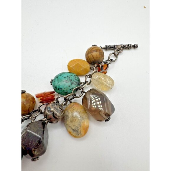 Silpada 925 Sterling Silver Multi Gemstone Oxidized Cha Cha Bracelet Retired - Picture 4 of 5